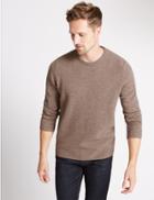Marks & Spencer Pure Lambswool Textured Jumper Natural