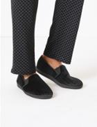 Marks & Spencer Striped Slippers Black