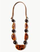 Marks & Spencer Pebble Necklace Brown Mix