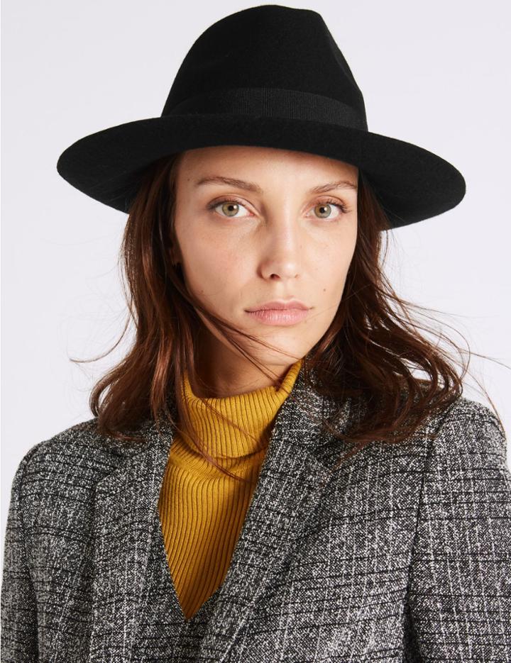 Marks & Spencer Pure Wool Winter Hat With Thinsulate&trade; Black