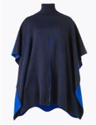Marks & Spencer Contrast Split Front Poncho Navy Mix