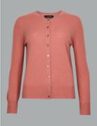 Marks & Spencer Pure Cashmere Button Through Cardigan Terracotta