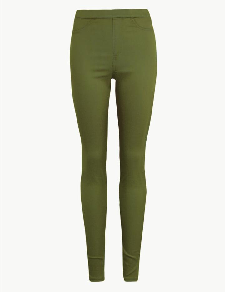 Marks & Spencer High Waist Jeggings Medium Khaki