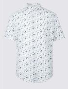 Marks & Spencer Pure Cotton Printed Shirt White