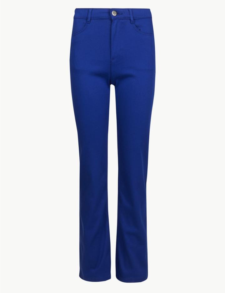 Marks & Spencer Sateen Roma Rise Straight Leg Jeans Dark Blue
