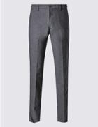 Marks & Spencer Cotton Stretch Slim Fit Flat Front Chinos Grey