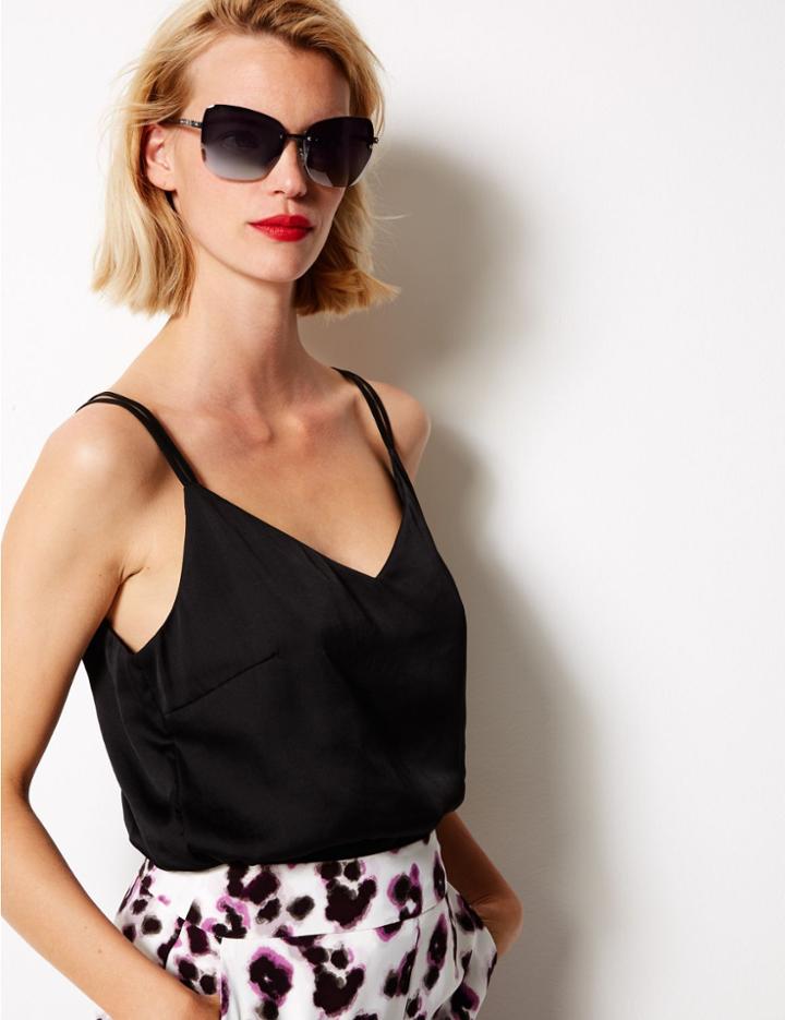 Marks & Spencer Bling Rimless Square Sunglasses Silver Mix