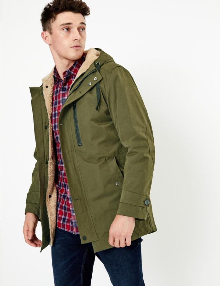 Marks & Spencer Borg Lined Parka Olive