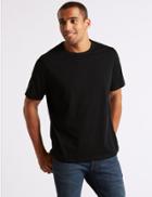 Marks & Spencer 2 Pack Pure Cotton Crew Neck T-shirts White/black