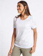Marks & Spencer Pure Cotton Round Neck Short Sleeve T-shirt Soft White