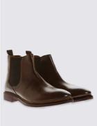 Marks & Spencer Leather Pull-on Chelsea Boots Brown