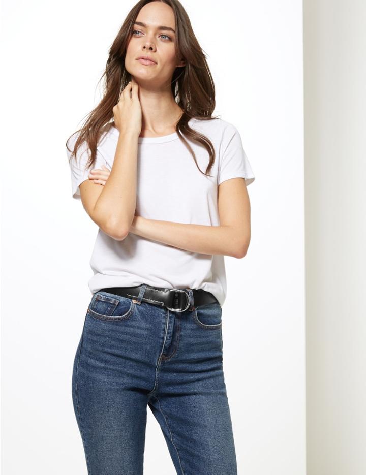 Marks & Spencer Leather Ring Buckle Hip Belt Black