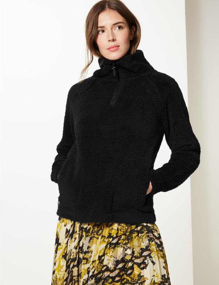 Marks & Spencer Textured Borg Fleece Black