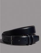 Marks & Spencer Leather Rectangular Buckle Smart Belt Dark Navy