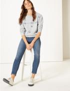 Marks & Spencer Cotton Blend Snowflake Christmas Sweatshirt Grey Mix