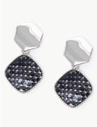 Marks & Spencer Mini Diamond Drop Earrings Grey Mix