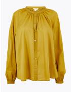 Marks & Spencer Pure Cotton Relaxed Fit Blouse Antique Brass