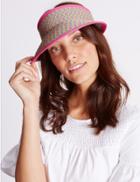 Marks & Spencer Marl Weave Visor Summer Hat Pink Mix