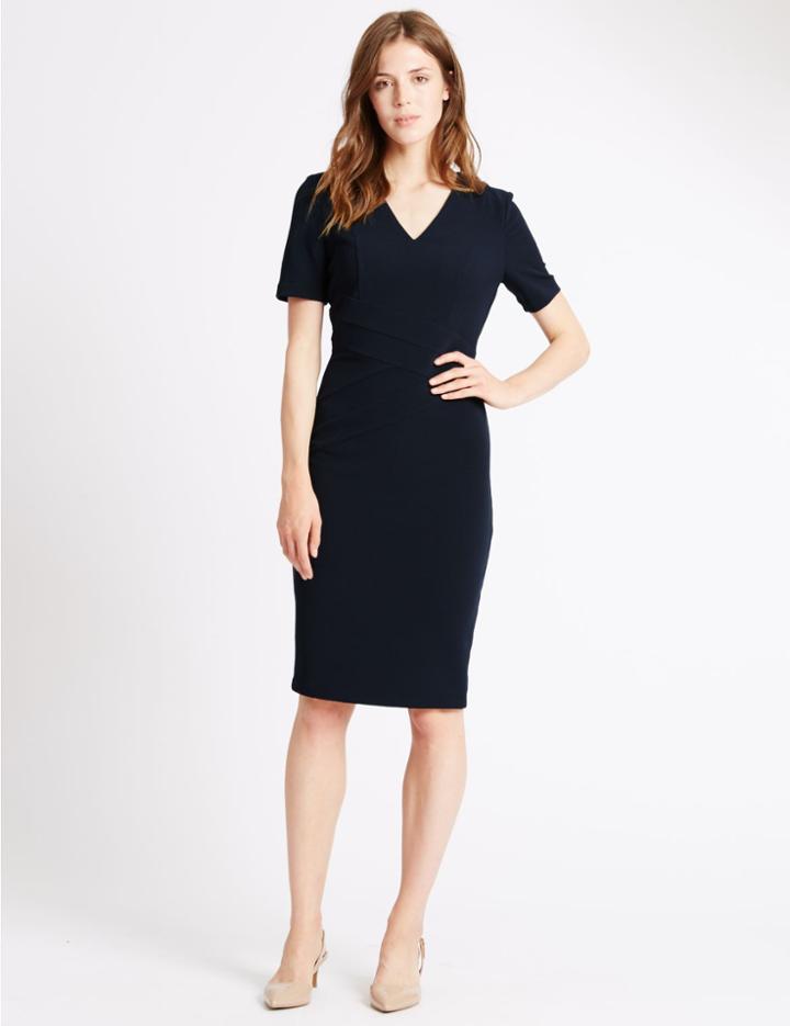 Marks & Spencer Short Sleeve Shift Dress Navy