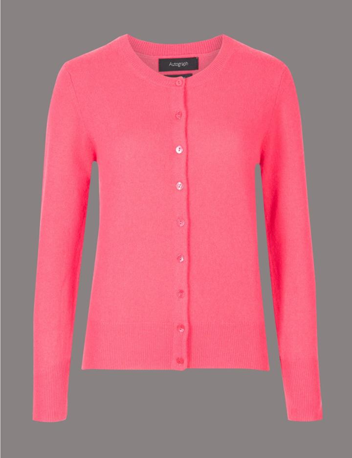 Marks & Spencer Pure Cashmere Button Through Cardigan Lipstick