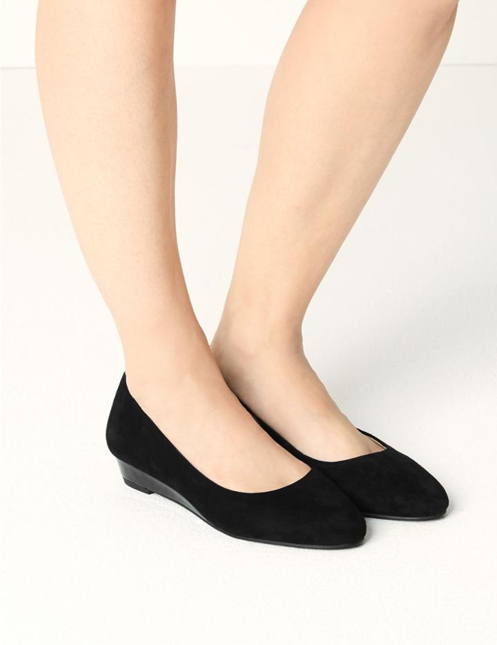 Marks & Spencer Suede Wedge Pumps Black