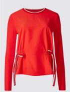 Marks & Spencer Modal Blend Tie Front Jersey Top Red