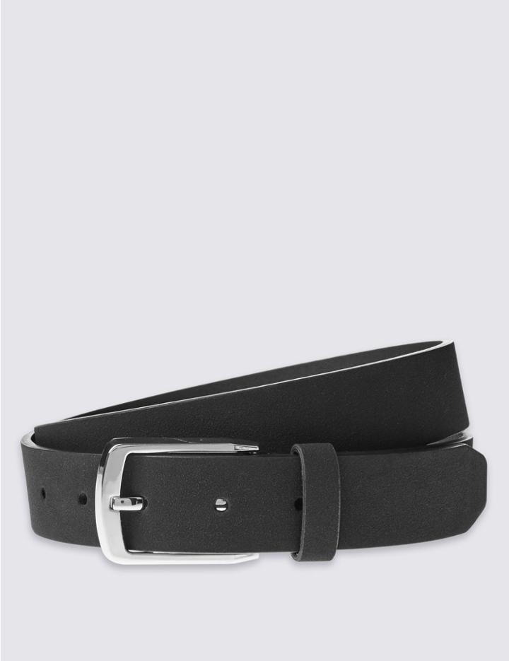Marks & Spencer Faux Leather Block Edge Belt Black
