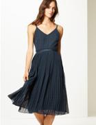 Marks & Spencer Embellished Skater Midi Dress Navy