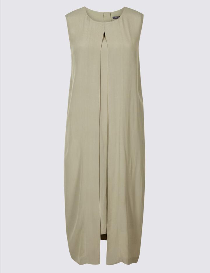 Marks & Spencer Tunic Midi Dress Sage