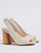 Marks & Spencer Elastic Slingback Sandals White