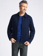 Marks & Spencer Pure Cotton Harrington Jacket With Stormwear&trade; Navy