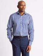 Marks & Spencer Pure Cotton Easy To Iron Regular Fit Shirt Blue