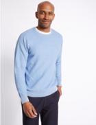 Marks & Spencer Pure Cotton Textured Jumper Ice Blue