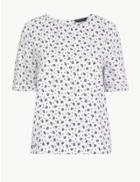 Marks & Spencer Modal Rich Printed Shell Top Ivory Mix