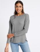 Marks & Spencer Knitted Round Neck Long Sleeve T-shirt Grey