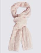 Marks & Spencer Lurex Stripe Scarf Nude