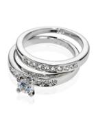 Marks & Spencer Platinum Plated Diamant Rings Silver Mix