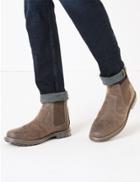 Marks & Spencer Wide Fit Leather Pull-on Chelsea Boots Brown