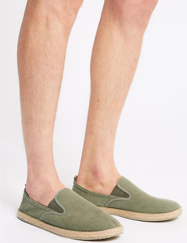 Marks & Spencer Cotton Espadrilles Khaki