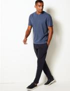 Marks & Spencer Slim Fit Cotton Joggers Navy