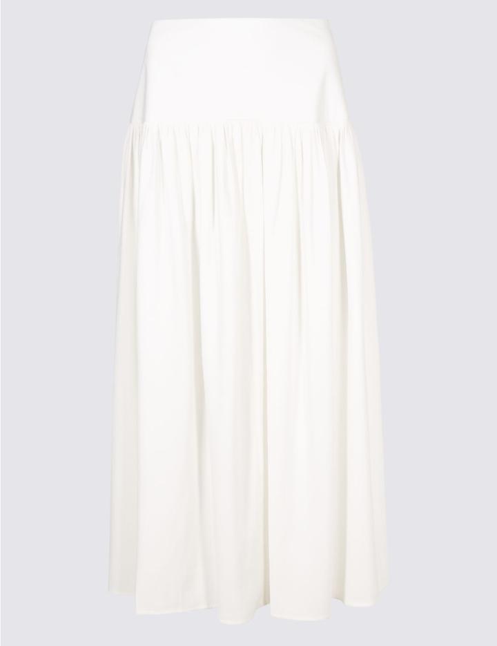 Marks & Spencer Drop Waist Maxi Skirt Winter White