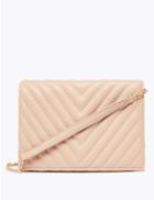 Marks & Spencer Foldover Chevron Quilted Clutch Bag Nude