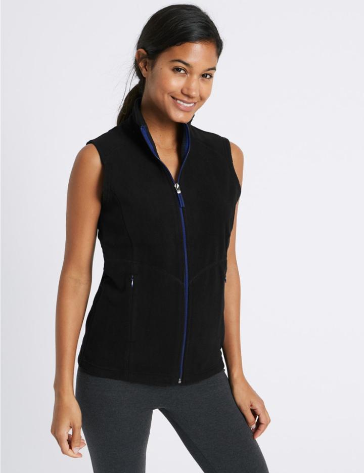 Marks & Spencer Fleece Contrasting Zip Gilet Black