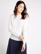 Marks & Spencer Boxy Knit Long Sleeve Jumper Soft White