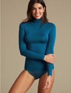 Marks & Spencer Heatgen&trade; Thermal Polo Neck Top Prussian