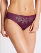 Marks & Spencer Studded Hipster Bikini Bottoms Berry