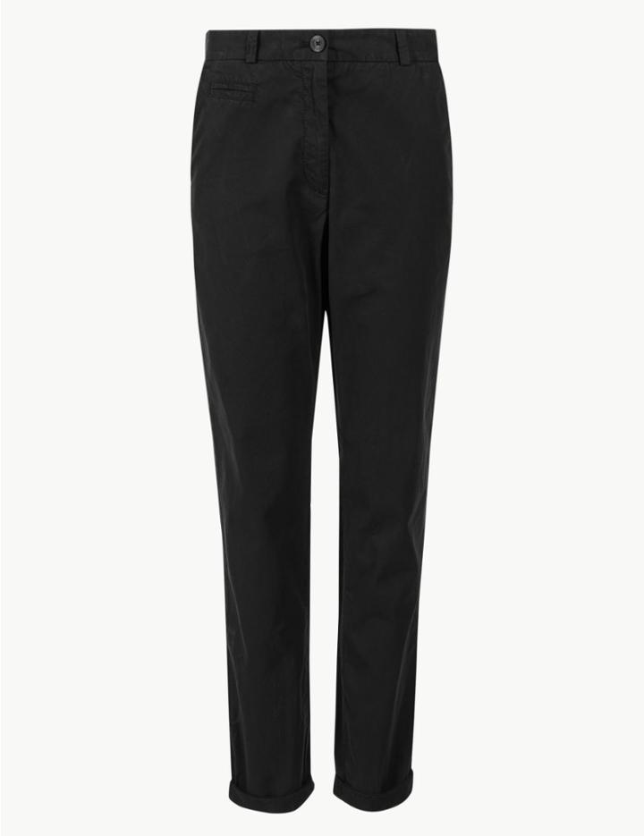 Marks & Spencer Pure Cotton Tapered Leg Chinos Black