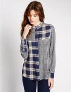 Marks & Spencer Checked Long Sleeve Shirt Navy Mix