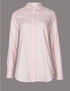 Marks & Spencer Pure Cotton Long Sleeve Shirt Light Pink