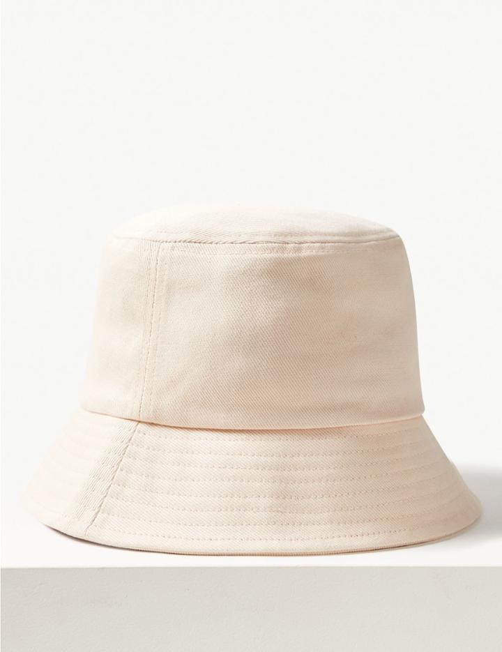 Marks & Spencer Pure Cotton Modern Bucket Sun Hat Ecru